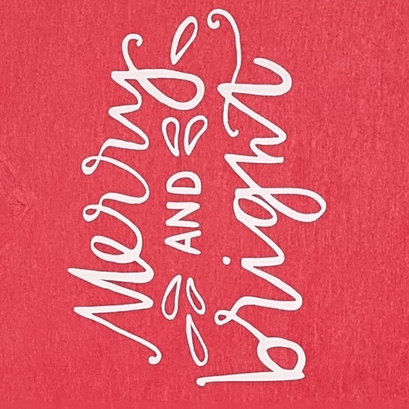 Merry and Bright Bella Canvas holiday tee Sz L - Picture 3 of 4